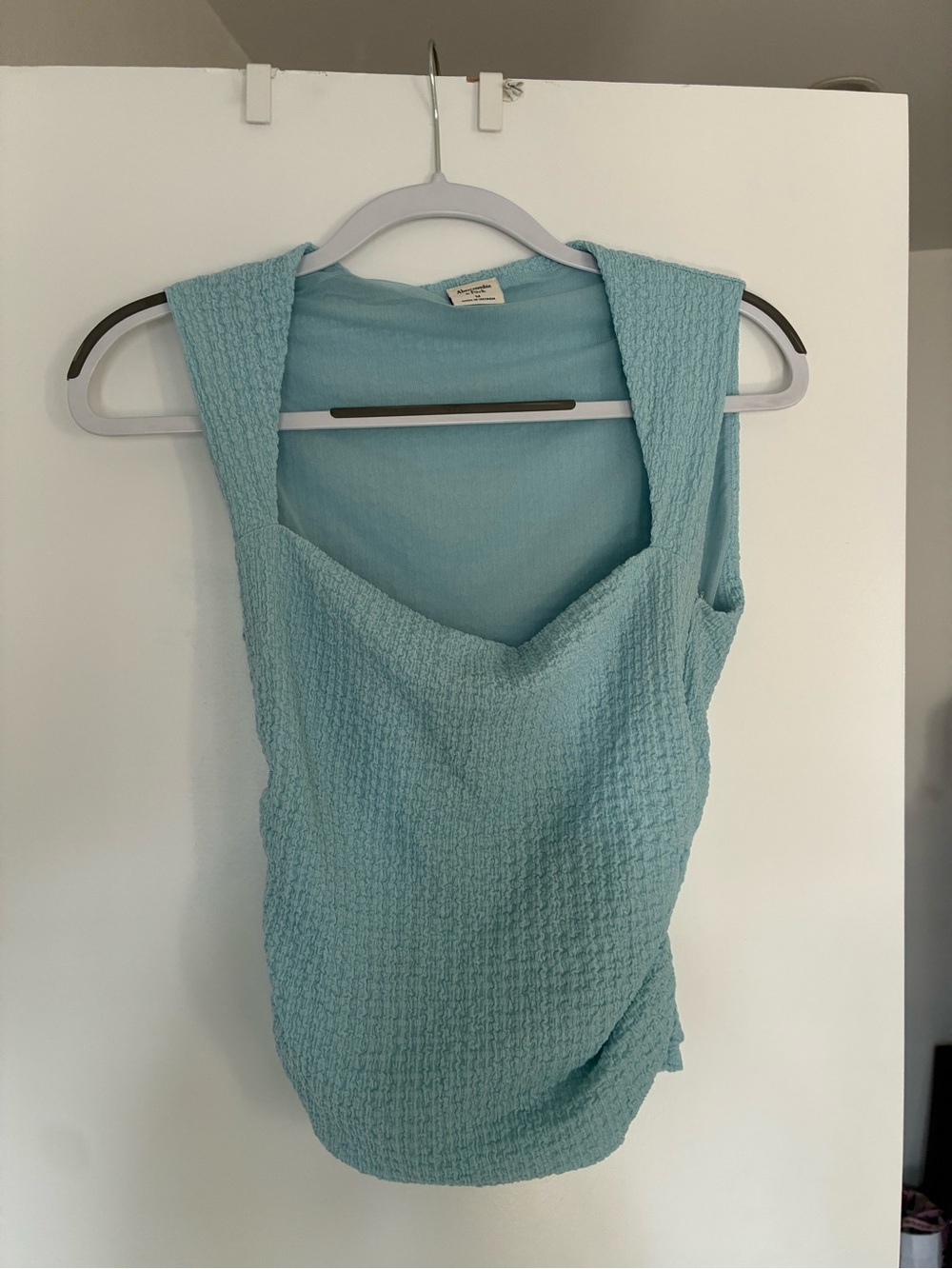 Abercrombie & Fitch Aqua Textured Square-Neck Tank